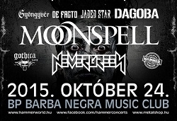 Beszámoló: Moonspell / Dagoba / Nevergreen / De Facto / Gyöngyvér - Barba Negra, 2015. október 24.  