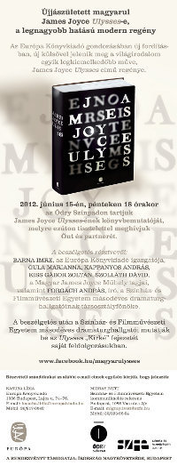 Beszámoló: James Joyce Ulysses-ének könyvbemutatója – Ódry Színpad, 2012. június 15.