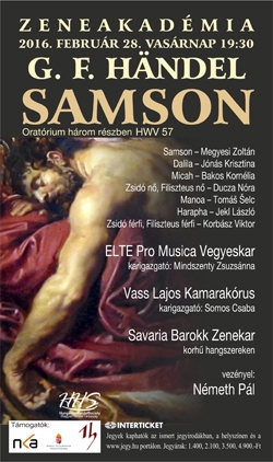 Hír: G. F. Händel: Samson a Zeneakadémián - 2016. február 28.